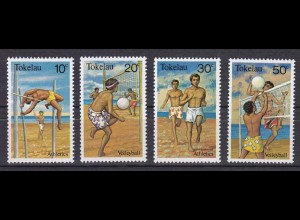  Tokelau 1981, Michel Nr. 70-73, Sport: Stabhoschsprung, Laufen, Vollyball