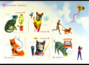 Kanada Canada 2015 Michel Nr. 3254-58 Haustiere - Hunde und Katzen