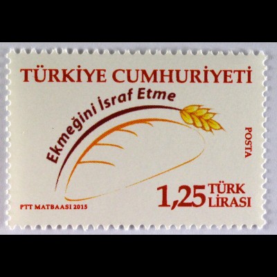 Türkei Turkey 2015 Michel Nr. 4150 Gegen die Brotverschwendung