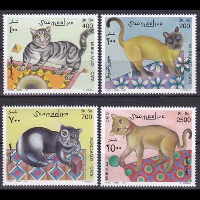 Somalia 1997, Michel Nr. 624-27, Katzen