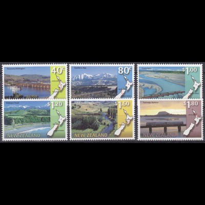 Neuseeland New Zealand 1997, Michel Nr. 1614-19, Panoramen