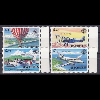 Seychellen, Nr. 535-38, 200 Jahre Luftfahrt, Gumman Albatros, Swearingen Merlin