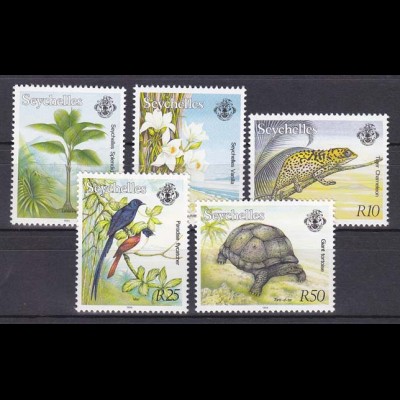 Seychellen, Nr. 765-75 II (5 Were, siehe Bild), Freimarken Fauna und Flora