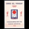 Paraguay 1964, Olympische Sommerspiele Tokio, Block 50+51, siehe Bilder