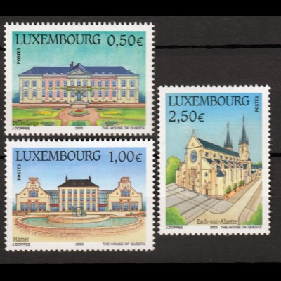 Luxemburg 2003 Michel Nr. 1601-03 Sehenswürdigkeiten St.-Joseph-Kirche