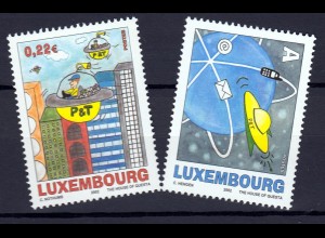 Luxemburg 2002 Michel Nr.1590-91 Kinder- u.Jugend-Malwettbewerb-Post i.50 J.