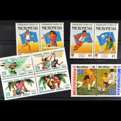 Mikronesien, Sportausgaben aus JG 1988-94, 3 komplette Sätze, siehe Bilder