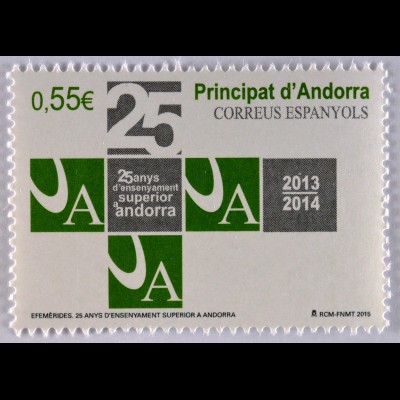Andorra spanisch 2015 Michel Nr. 425 25 Jahre Superior Lehre
