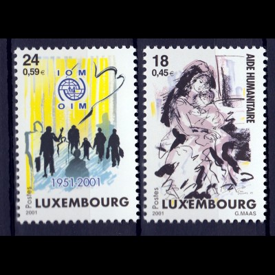 Luxemburg 2001 Michel Nr. 1535-36 Humanitärer Einsatz Hilfsaktion in Kosovo