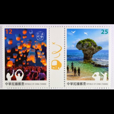 Taiwan Formosa 2015 Michel Nr. 4001-02Taipei Briefmarkenausstellung Besuche