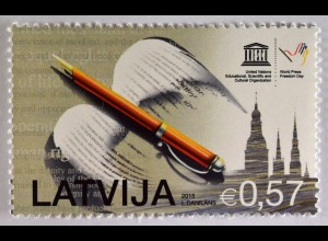 Lettland Latvia 2015, Michel Nr. 945, 25. J. Unabhängigkeitserklärung, 1 Wert