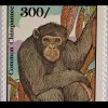 Schimpansen Motivsatz mit 8 Werten Muttertier mit Junge Schimpanse frißt