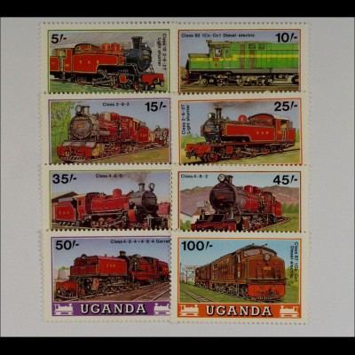 Lokomotiven der East African Railways Dampflokomotiven Satz mit 8 Werten