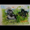 Berggorilla Gorilla gorilla beringei und Nilpferd Hippopotamus amphibius