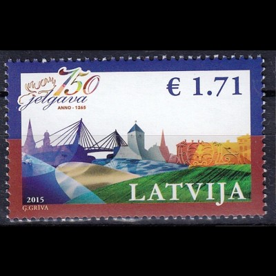 Lettland Latvia 2015 Michel Nr. 938 750 Jahre Jelgava