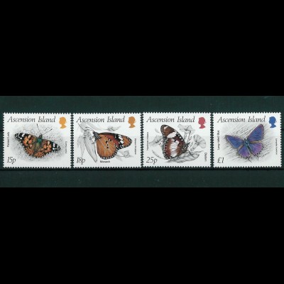 Ascension Nr.439-42 Insekten Schmetterlinge Distelfalter Monarchfalter