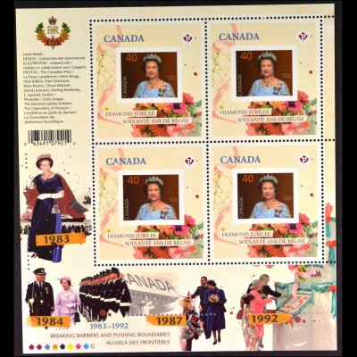 Kanada 2012, Michel Nr. 2820 Kleinbogen, Thronbesteigung Königin Elisabeth II. 