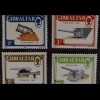 Gibraltar 1987, Nr. 525-37, Geschütze: Haubitze, Pfünder Kanone, Mörser, Falk ..