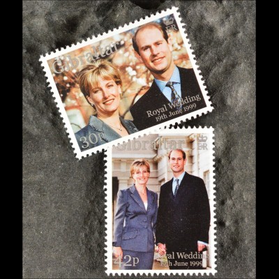Gibraltar 1999, Michel Nr. 888-89, Hochzeit v. Prinz Edward u. Sophie Rhys-Jones