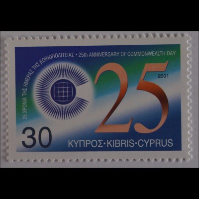 Zypern griechisch 2001, Michel Nr. 975, 100 Jahre Commonwealth-Tag