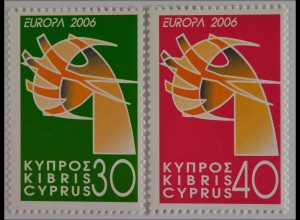 Zypern griechisch 2006, Michel Nr. 1074-75 A, Europa: Integration, Friedenstaube