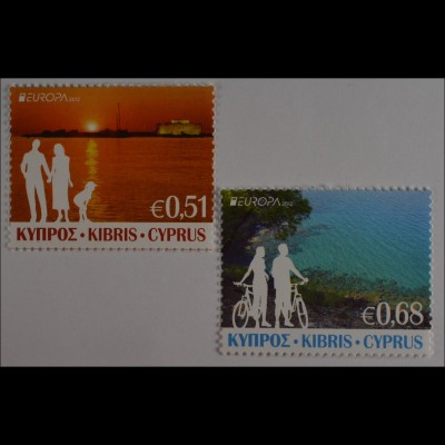 Zypern griechisch Cyprus 2012, Nr. 1237-38 A, Europa: Besuche