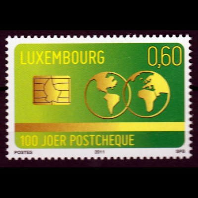 Luxemburg 2011 Michel Nr. 1925 100 Jahre Postgirokonto Scheckkarte