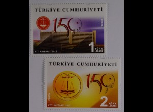 Türkei Turkey 2012, Mi. Nr. 3957-58, 150 Jahre Oberster Rechnungshof in Ankara