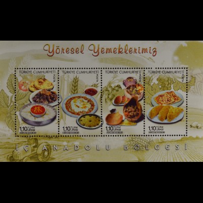 Türkei Turkey 2013, Block 105, Regionale Küche (II) Gerichte aus Zentalanatolien