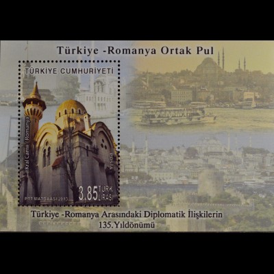 Türkei 2013, Block 107, diplomatische Beziehung mit Rumänien, Karl-I.-Moschee