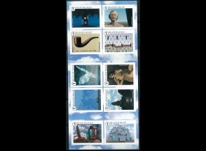 Belgien 2014 Michel Nr. 4476-85 Gemälde von René Magritte 10 Werte im MH