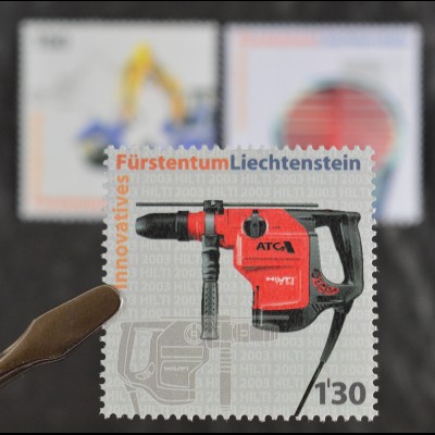 Liechtenstein 2007, Nr. 1454-56, Hiti Bohrhammer, Kaiser-Schreit-Mobil-Bagger S2