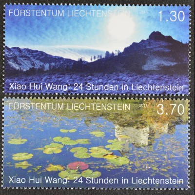 Liechtenstein 2011, Michel Nr. 1606-07, Kunst von Xiao Hui Wang: Alpenrhein ..