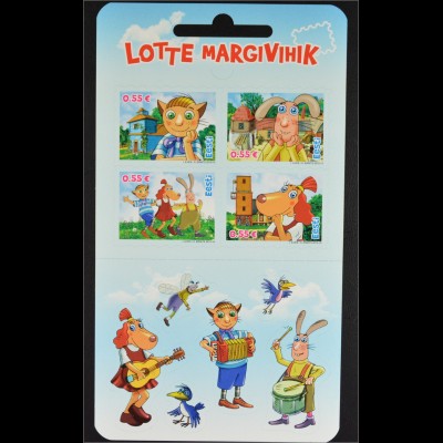 Estland EESTI 2015, Michel Nr. 825-28, Kinderbuch Lotte, 4 Werte aus MH skl.