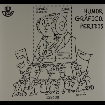 Spanien Spain España 2015, Block 268, Karikaturen / Peridis, Gez. Humor