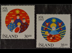 auf isländisch Jól 1993 Briefmarkensatz aus Island