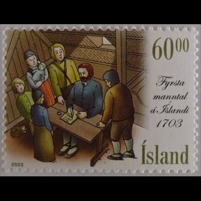 Island Iceland 2003 Michel Nr. 1044 300 Jahre der ersten Volkszählung 1703