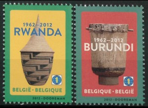 Belgien 2012 Michel Nr. 4287-88 Unabhängigkeit von Ruanda und Burundi